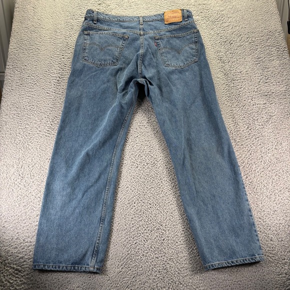 Vintage Levis 505 Jeans Men 42x30 Blue Medium Wash Cotton Regular Straight Denim - Picture 4 of 9